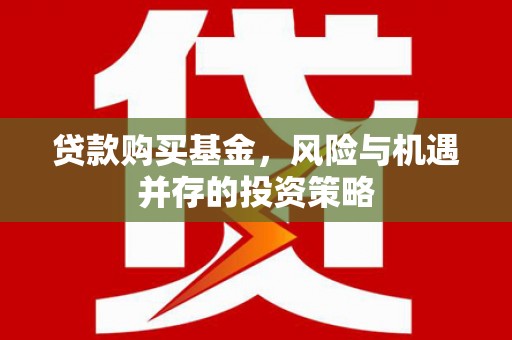 禹会贷款购买基金，风险与机遇并存的投资策略