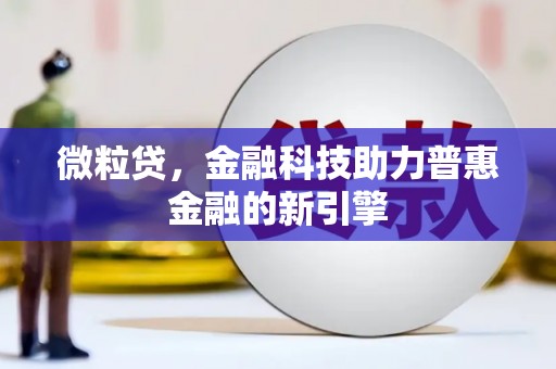 禹会微粒贷，金融科技助力普惠金融的新引擎