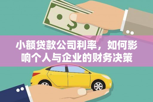 禹会小额贷款公司利率，如何影响个人与企业的财务决策