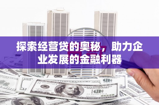 禹会探索经营贷的奥秘，助力企业发展的金融利器