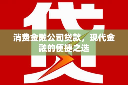 禹会消费金融公司贷款，现代金融的便捷之选