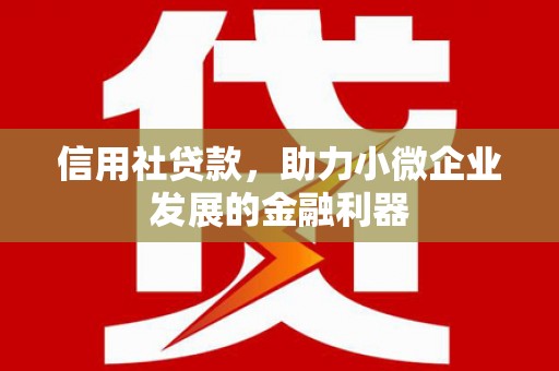 禹会信用社贷款，助力小微企业发展的金融利器