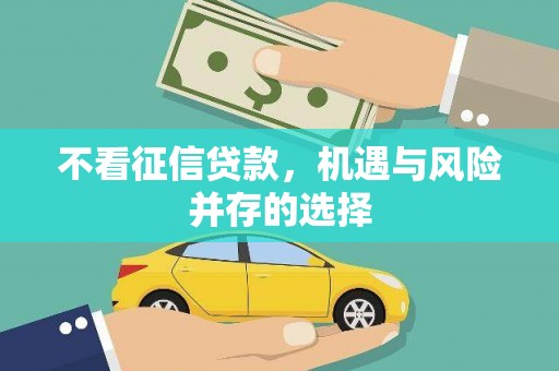 禹会不看征信贷款，机遇与风险并存的选择